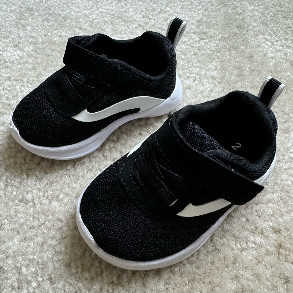 Wonder Nation black velcro baby sneakers size 2